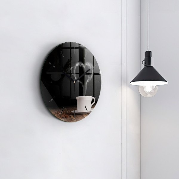 Zegar ścienny okrągły Kubek gorącej kawy