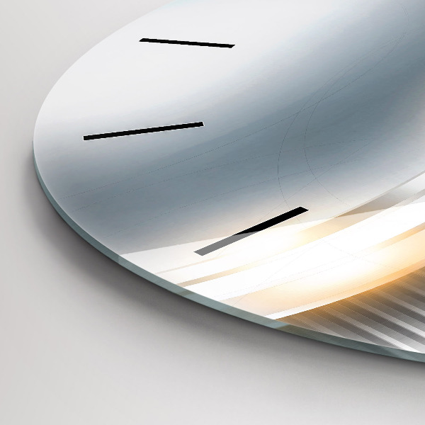 Zegar okrągły z nadrukiem Metalowa Abstrakcja