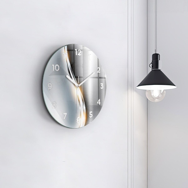 Zegar okrągły z nadrukiem Metalowa Abstrakcja