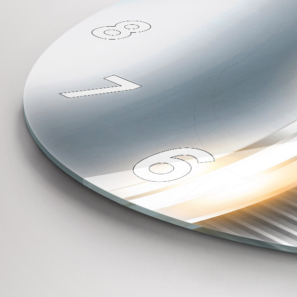 Zegar okrągły z nadrukiem Metalowa Abstrakcja