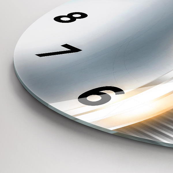 Zegar okrągły z nadrukiem Metalowa Abstrakcja