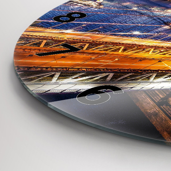 Zegar okrągły Nowy Jork i zachód słońca