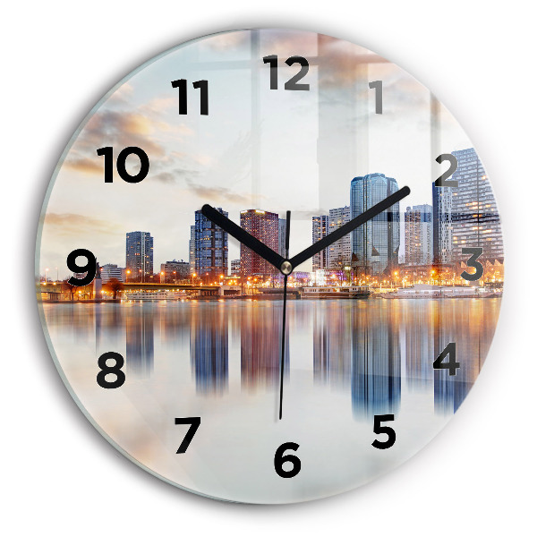 Zegar okrągły Panorama z wieżą Eiffla