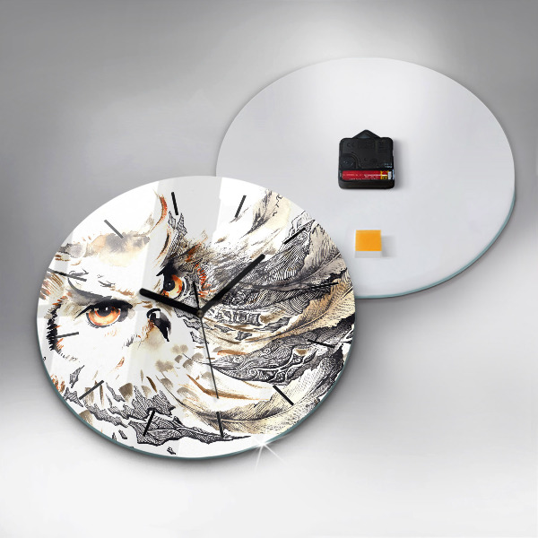 Zegar ścienny okrągły Sowa symbol mądrości