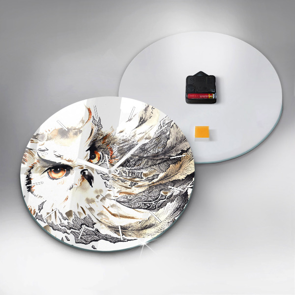 Zegar ścienny okrągły Sowa symbol mądrości