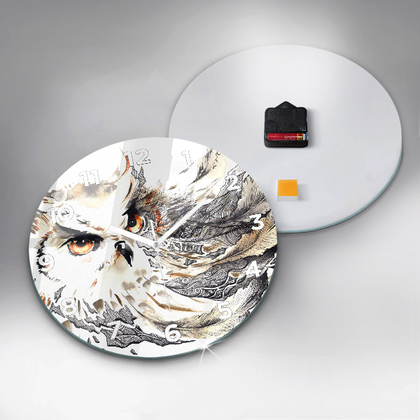 Zegar ścienny okrągły Sowa symbol mądrości