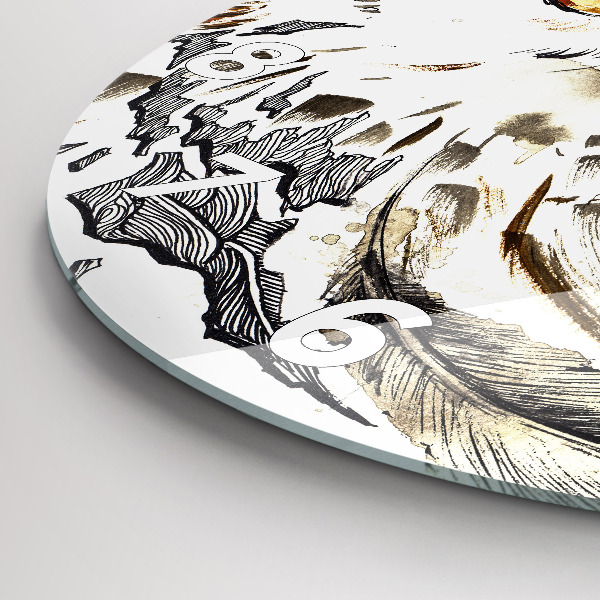 Zegar ścienny okrągły Sowa symbol mądrości