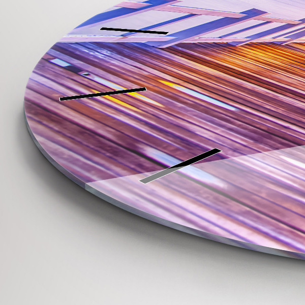 Zegar ścienny okrągły Most w porcie wieczorem