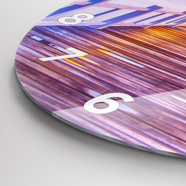 Zegar ścienny okrągły Most w porcie wieczorem