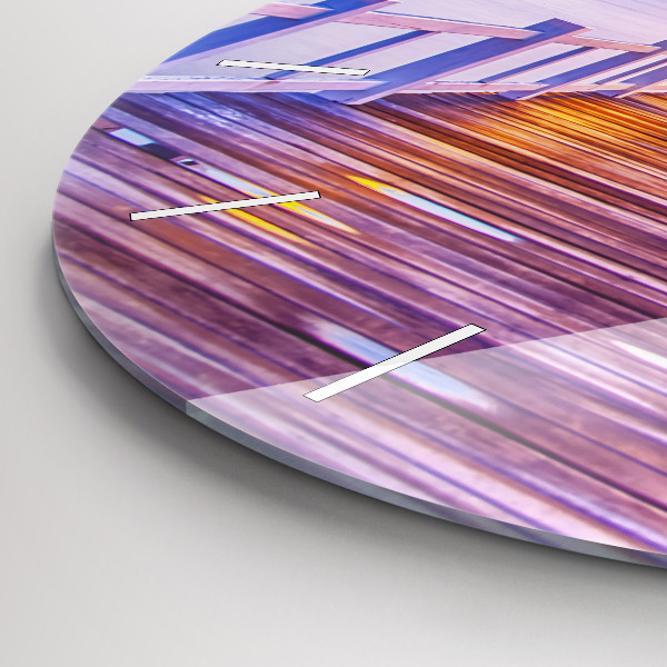 Zegar ścienny okrągły Most w porcie wieczorem