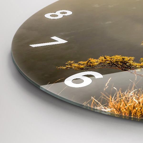 Zegar ścienny okrągły Drzewo w górach