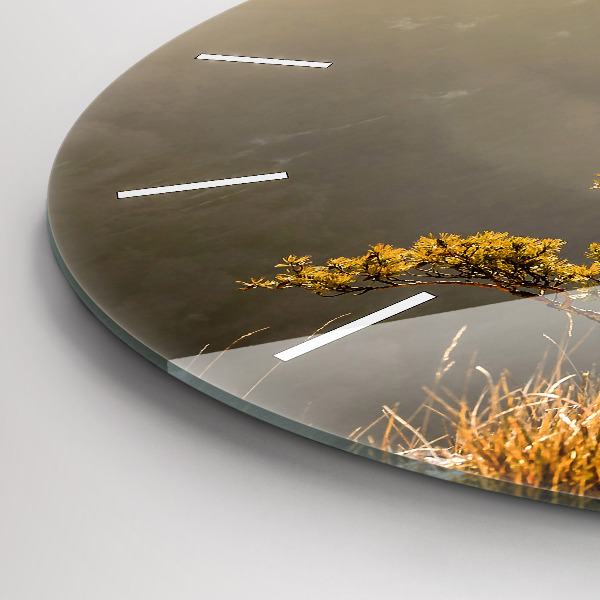 Zegar ścienny okrągły Drzewo w górach