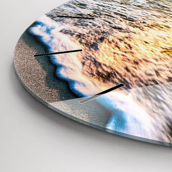 Zegar ścienny okrągły Plaża, morze i piasek