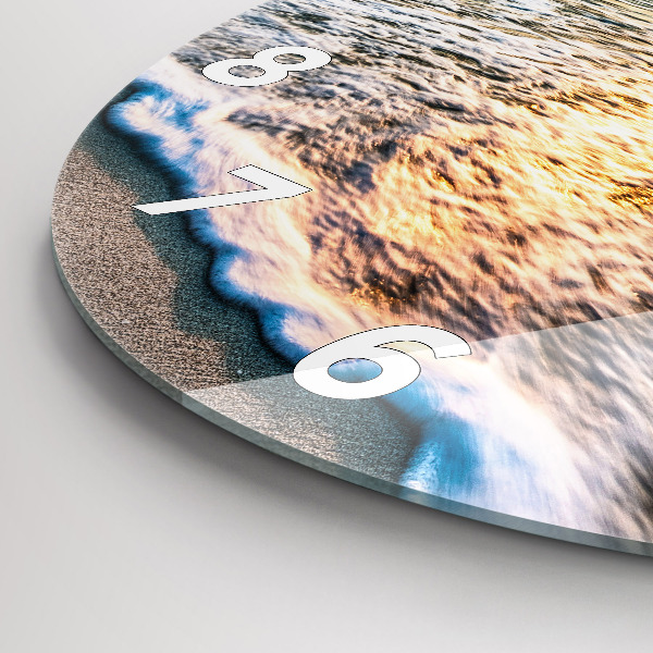 Zegar ścienny okrągły Plaża, morze i piasek