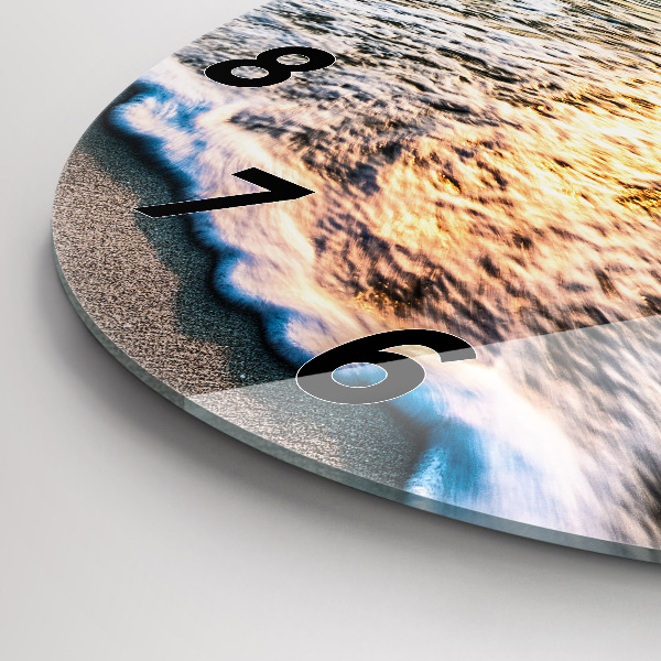 Zegar ścienny okrągły Plaża, morze i piasek