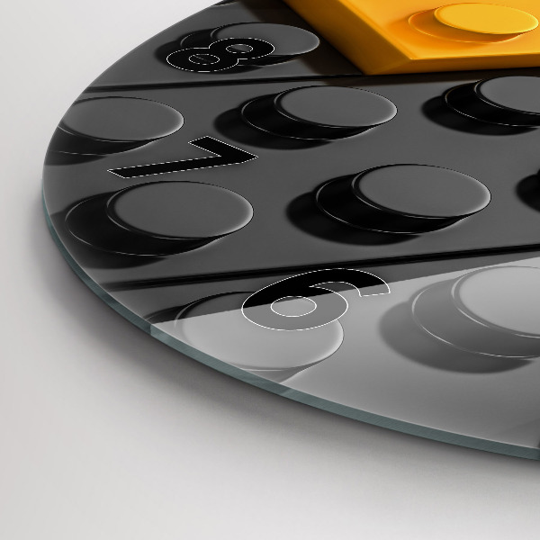 Zegar ścienny okrągły Klocki zabawkowe