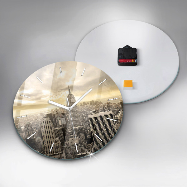 Zegar ścienny okrągły Wieżowiec w Nowym Jorku