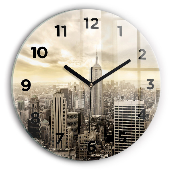 Zegar ścienny okrągły Wieżowiec w Nowym Jorku