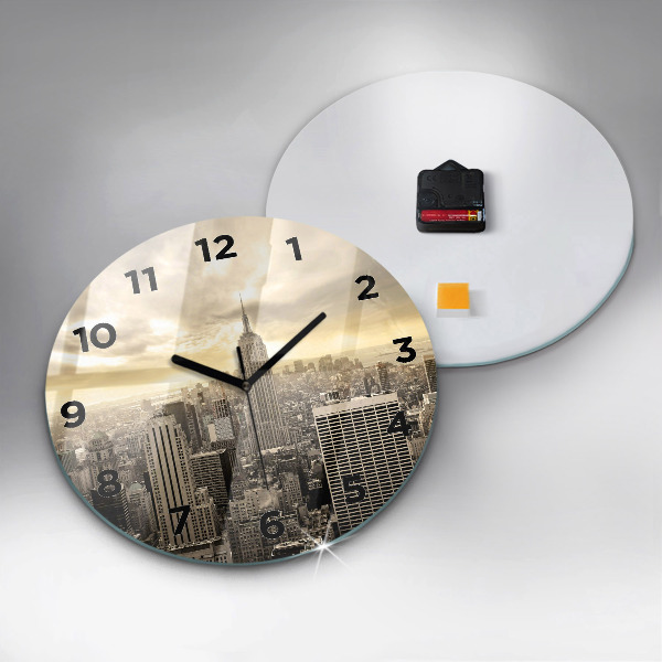 Zegar ścienny okrągły Wieżowiec w Nowym Jorku