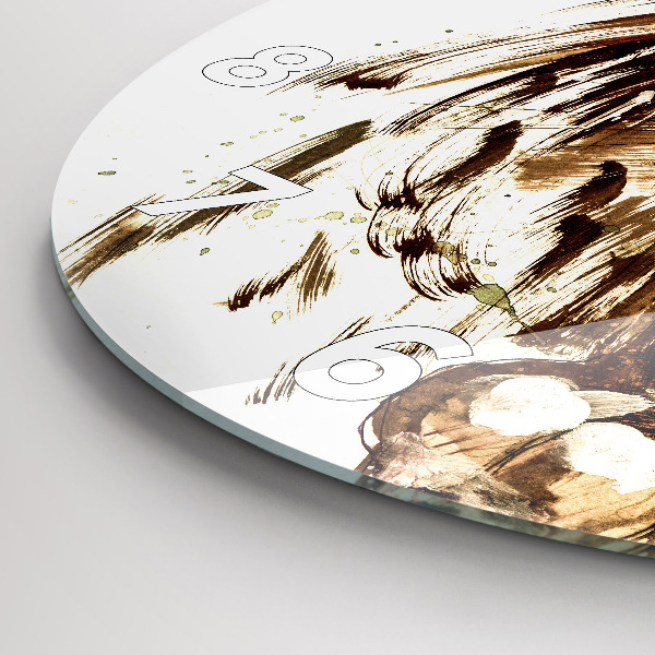 Zegar ścienny okrągły Ilustracja brązowy lew