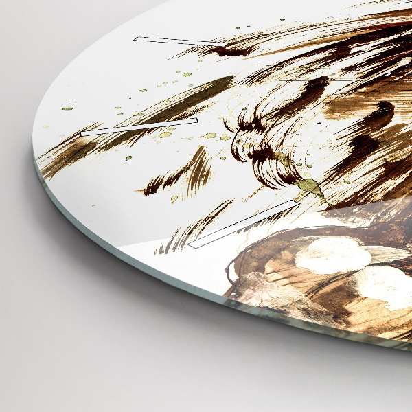 Zegar ścienny okrągły Ilustracja brązowy lew