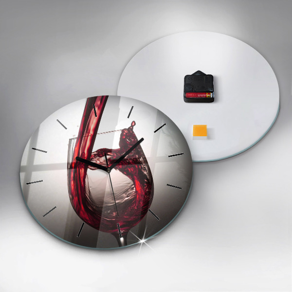 Zegar ścienny okrągły Lampka wina