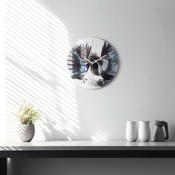 Zegar ścienny okrągły Malowane ptaki