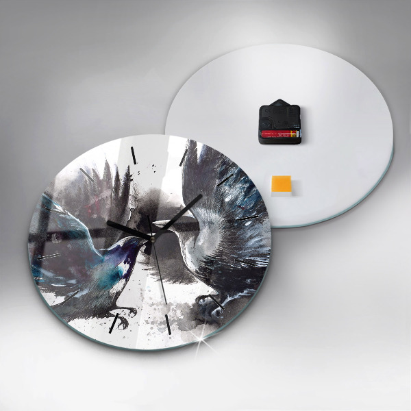 Zegar ścienny okrągły Malowane ptaki