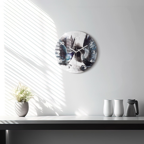 Zegar ścienny okrągły Malowane ptaki