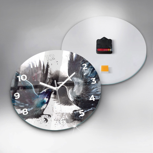 Zegar ścienny okrągły Malowane ptaki