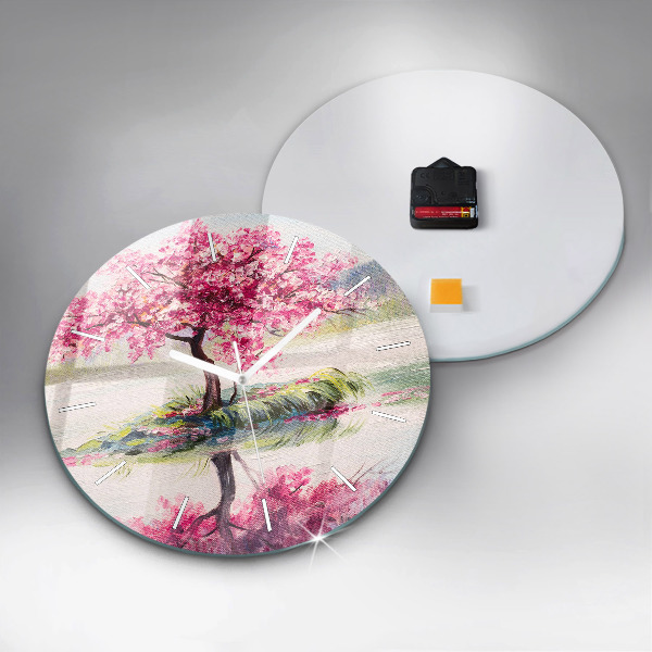 Zegar ścienny okrągły Mozaika drzewa