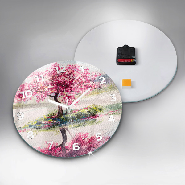 Zegar ścienny okrągły Mozaika drzewa