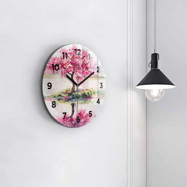 Zegar ścienny okrągły Mozaika drzewa