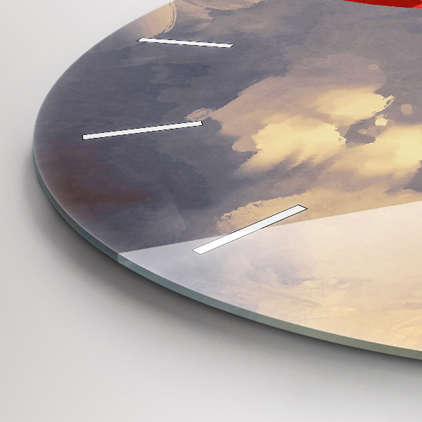 Zegar ścienny okrągły Papierowe statki