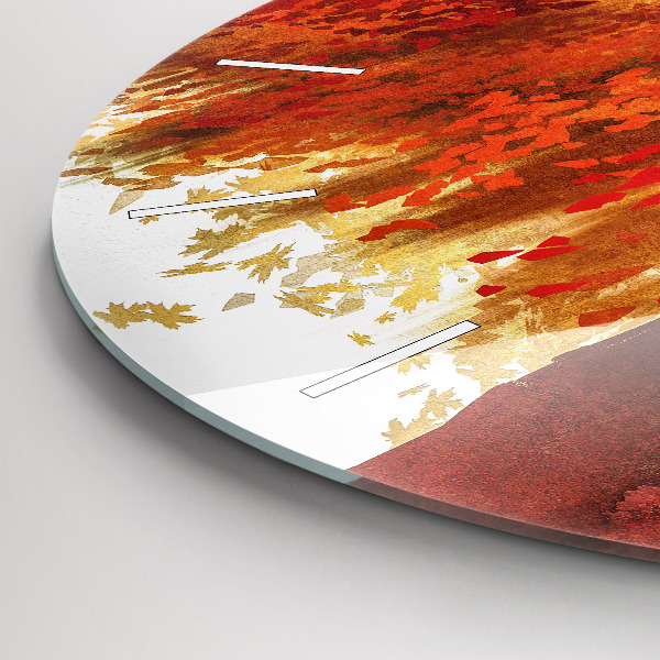 Zegar ścienny okrągły Panna młoda w jesieni