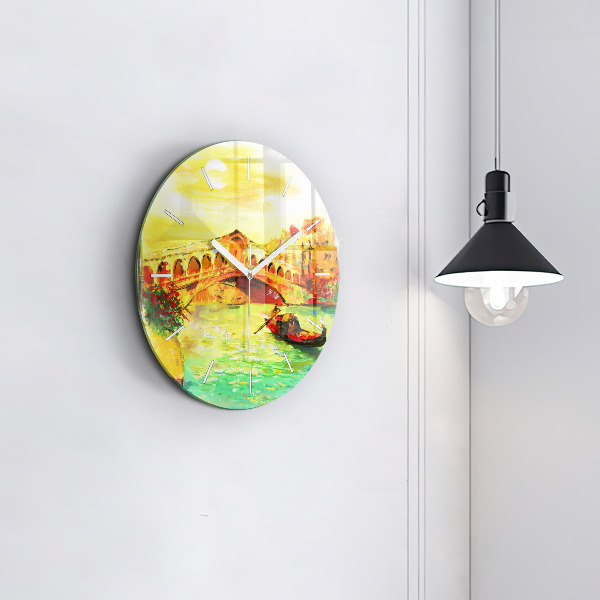 Zegar ścienny okrągły Wenecja Most Rialto