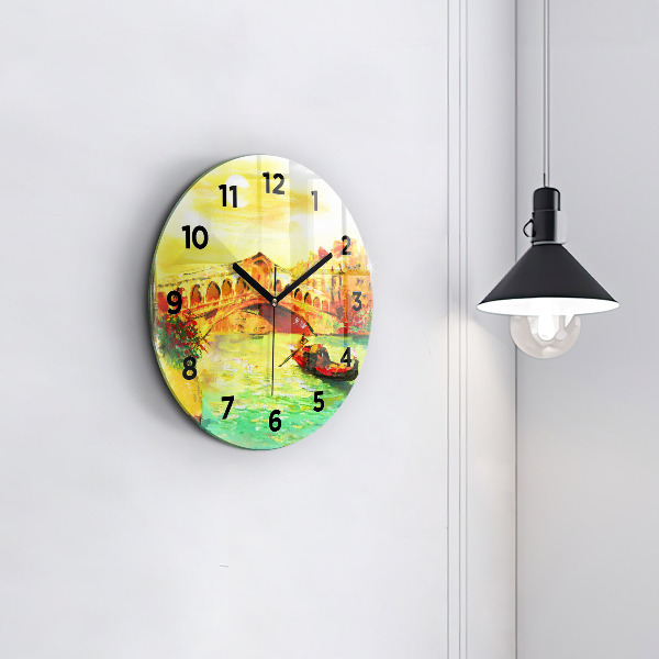 Zegar ścienny okrągły Wenecja Most Rialto