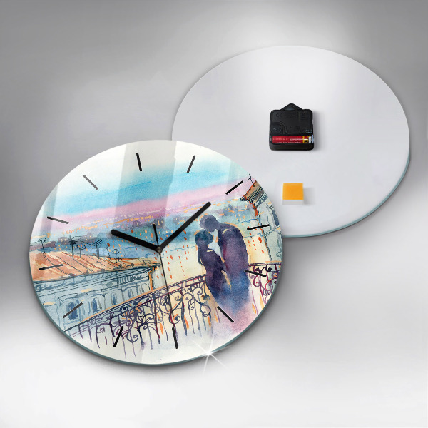 Zegar ścienny okrągły Ludzie na akwareli