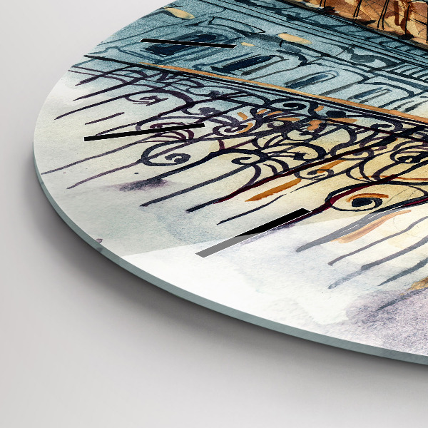 Zegar ścienny okrągły Ludzie na akwareli