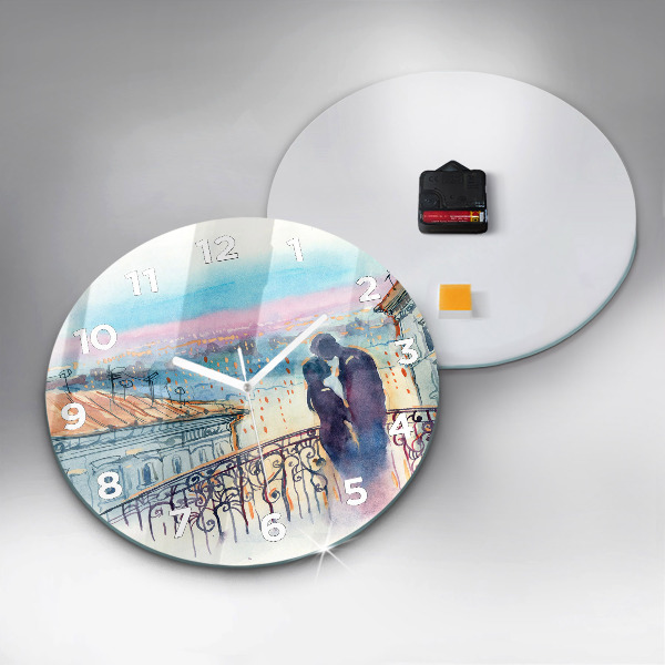 Zegar ścienny okrągły Ludzie na akwareli