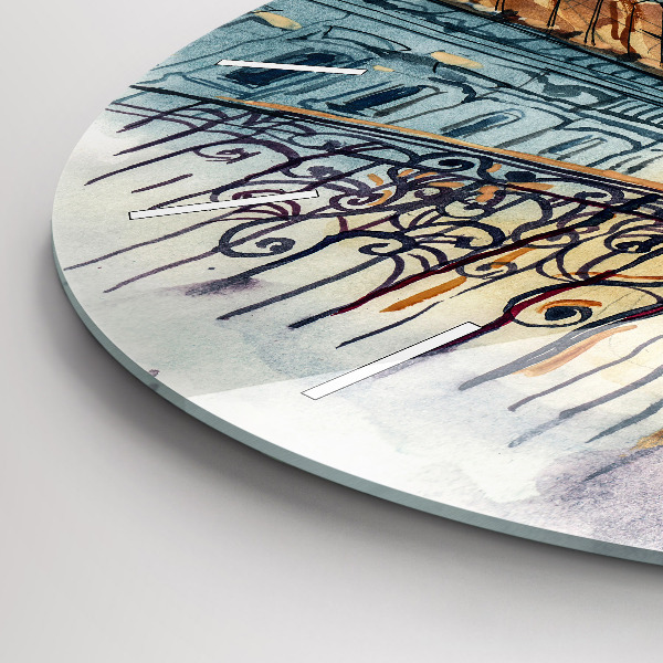 Zegar ścienny okrągły Ludzie na akwareli