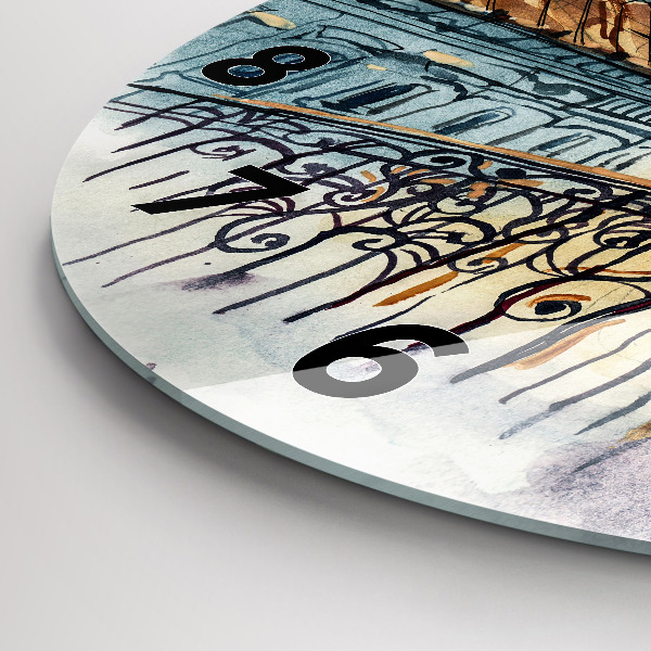 Zegar ścienny okrągły Ludzie na akwareli