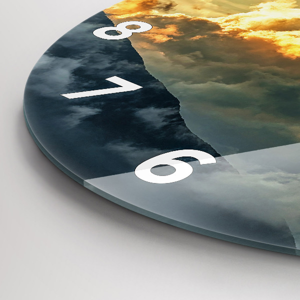 Zegar ścienny okrągły Lot balonem w chmurach