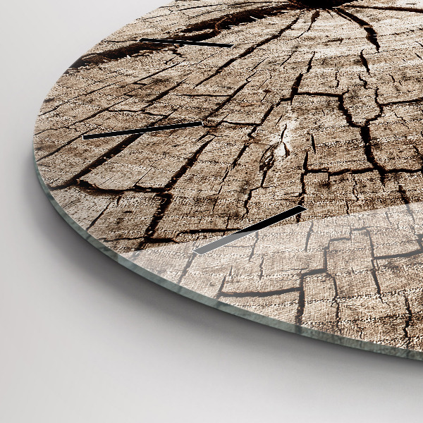 Zegar ścienny okrągły Stary pień drewna