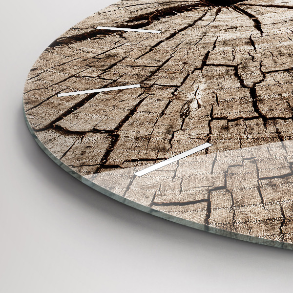 Zegar ścienny okrągły Stary pień drewna