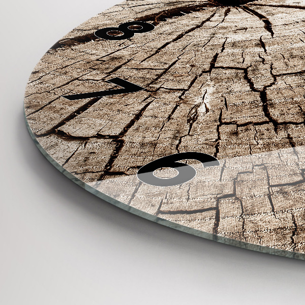 Zegar ścienny okrągły Stary pień drewna