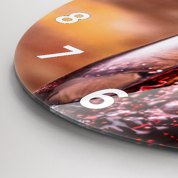 Zegar okrągły Kieliszek czerwonego wina