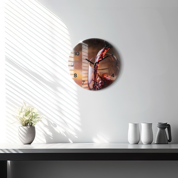 Zegar okrągły Kieliszek czerwonego wina