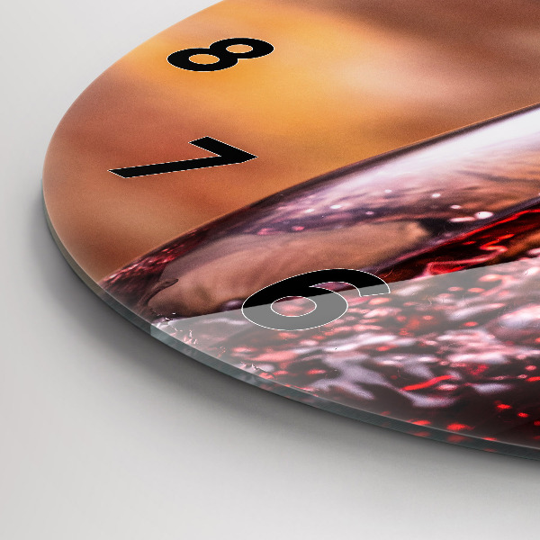 Zegar okrągły Kieliszek czerwonego wina