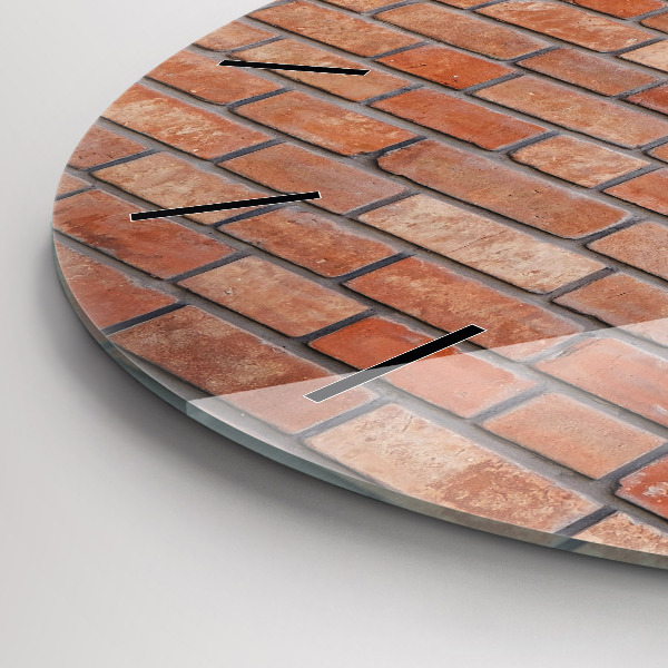 Zegar okrągły Ceglana ściana